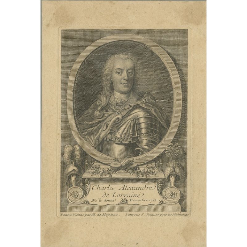 Antique Portrait of Charles Alexandre De Lorraine, circa 1760 For Sale