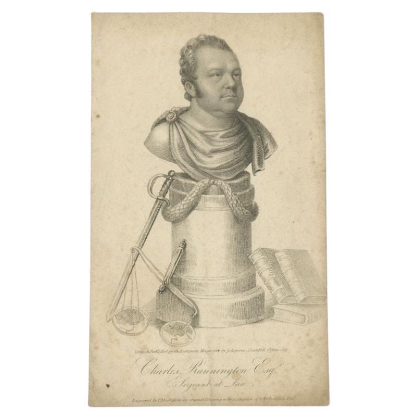 Portrait ancien de Charles Runnington par Asperne, 1817