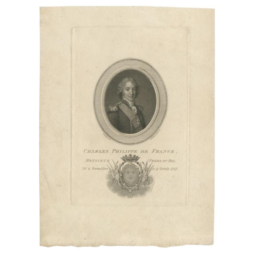 Antique Portrait of Charles X, King of France, c.1840 For Sale