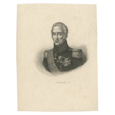 Antique Portrait of Charles X, King of France, c.1860