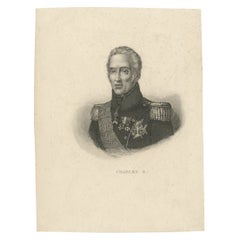 Antikes Porträt von Karl X., König von Frankreich, um 1860
