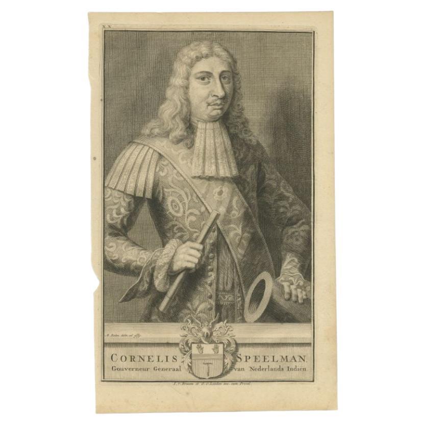 Antique Portrait of Cornelis Speelman, Governor-General of the Dutch East Indies For Sale