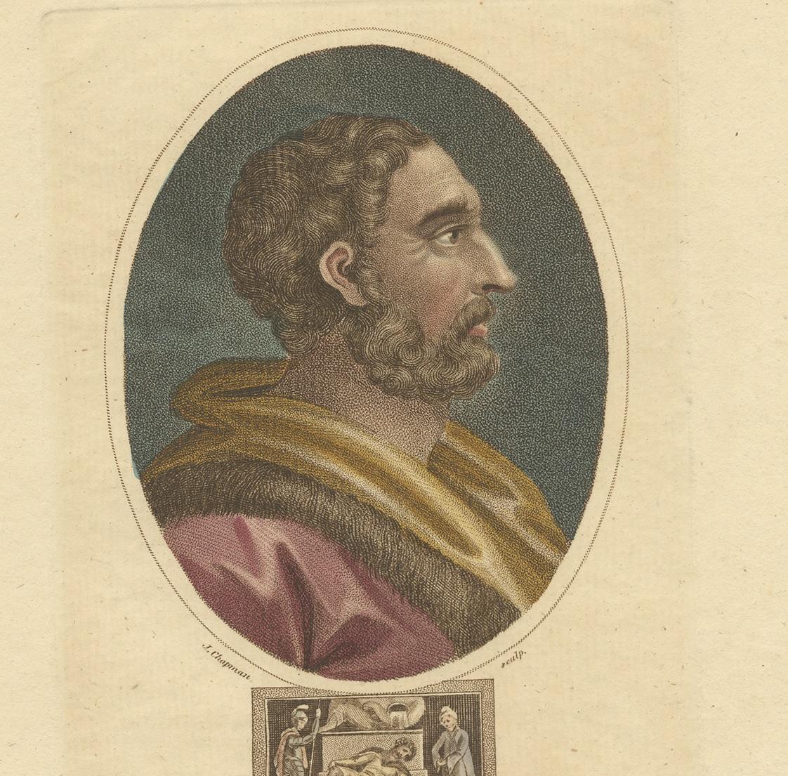 Antique Portrait of Demosthenes by Wilkes, '1803' In Good Condition For Sale In Langweer, NL