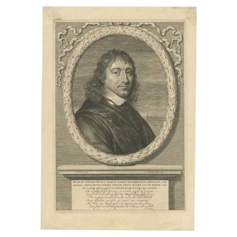 Antique Portrait of Dutch General Gerard Pietersz, Hulft, c.1670