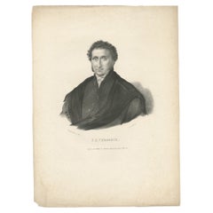 Antikes Porträt von F.E. Verbeeck von Lemonnier, ca. 1840