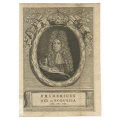 Antique Portrait of Federicus or Friedrich I, King of Prussia, c.1780