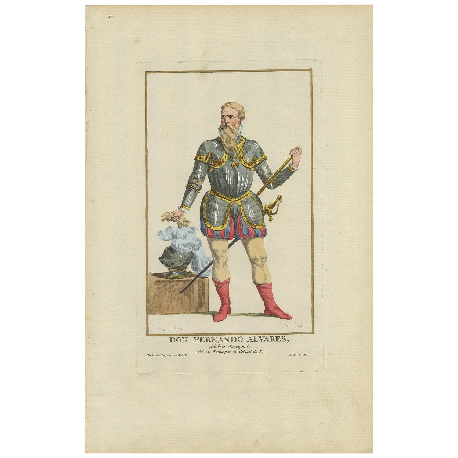 Antique Portrait Of Fernando Alvarez By P Duflos 1787 For Sale At 1stdibs