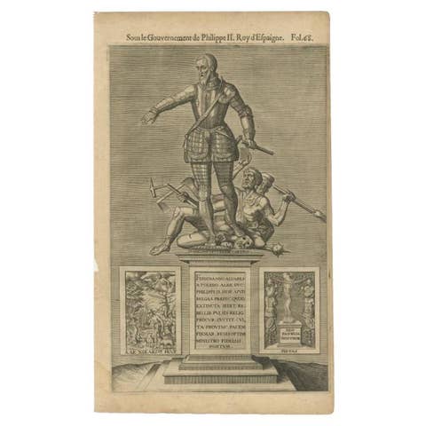 Antique Portrait of Fernando Alvarez De Toledo, the Grand Duke of Alba, 1618
