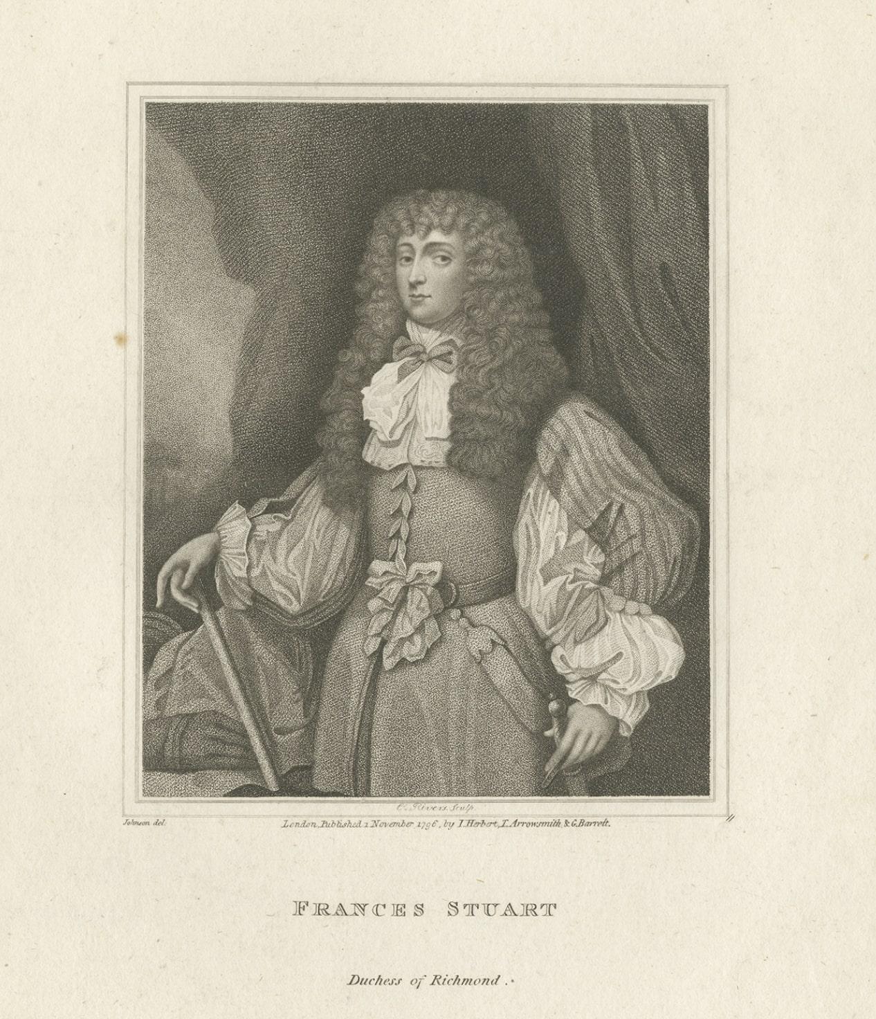 Antikes Porträt von Francess Stuart, Herzogin von Richmond, England, 1796 (Papier) im Angebot