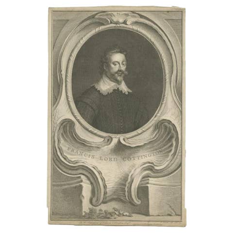 Antique Portrait of Francis Cottington, 1st Baron Cottington, 1744