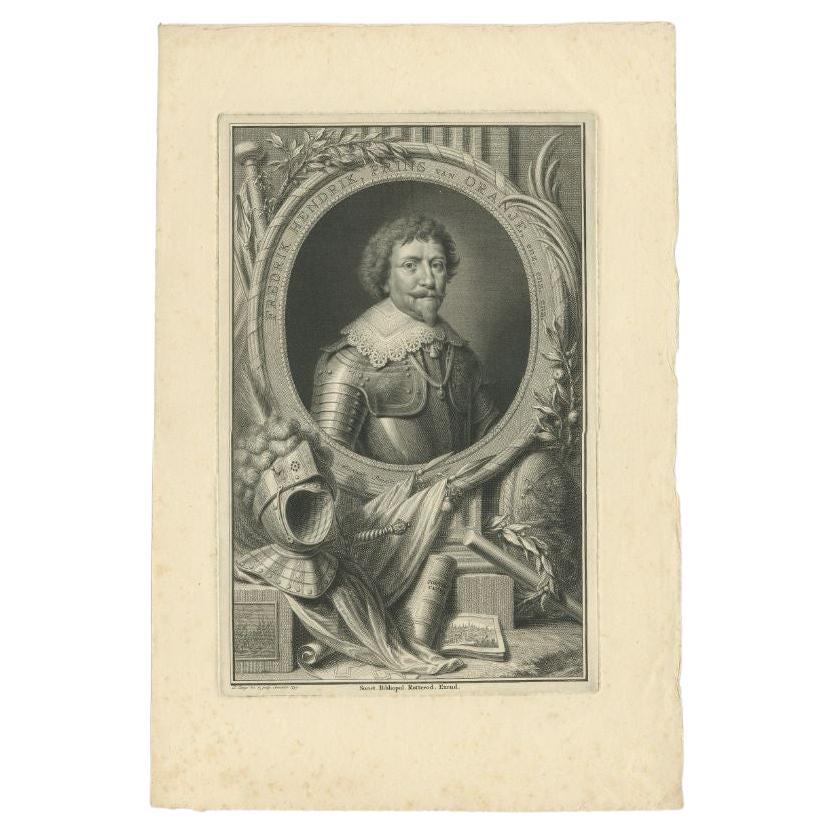 Antique Portrait of Frederick Henry, Prince of Orange, 1749 For Sale