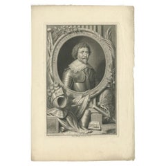 Antikes Porträt von Frederick Henry, Prinz von Orange, 1749