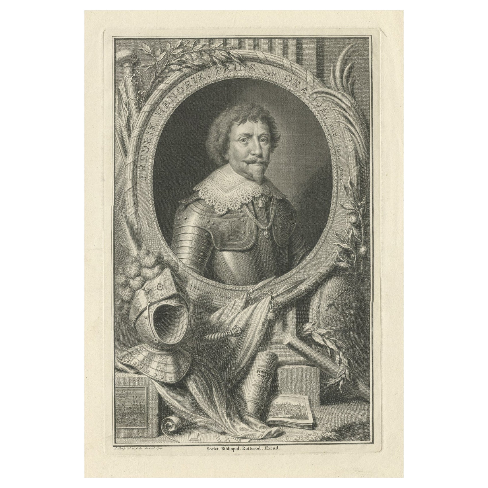 Antikes Porträt von Frederik Hendrik, Prinz von Orange, Etc. Etc., 1749