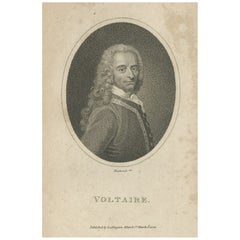 Antikes Porträt des französischen Schriftstellers und Philosophen Voltaire zur Erleuchtung, 1806