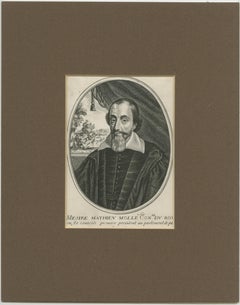 Antique Portrait of French Magistrate Mathieu Molé