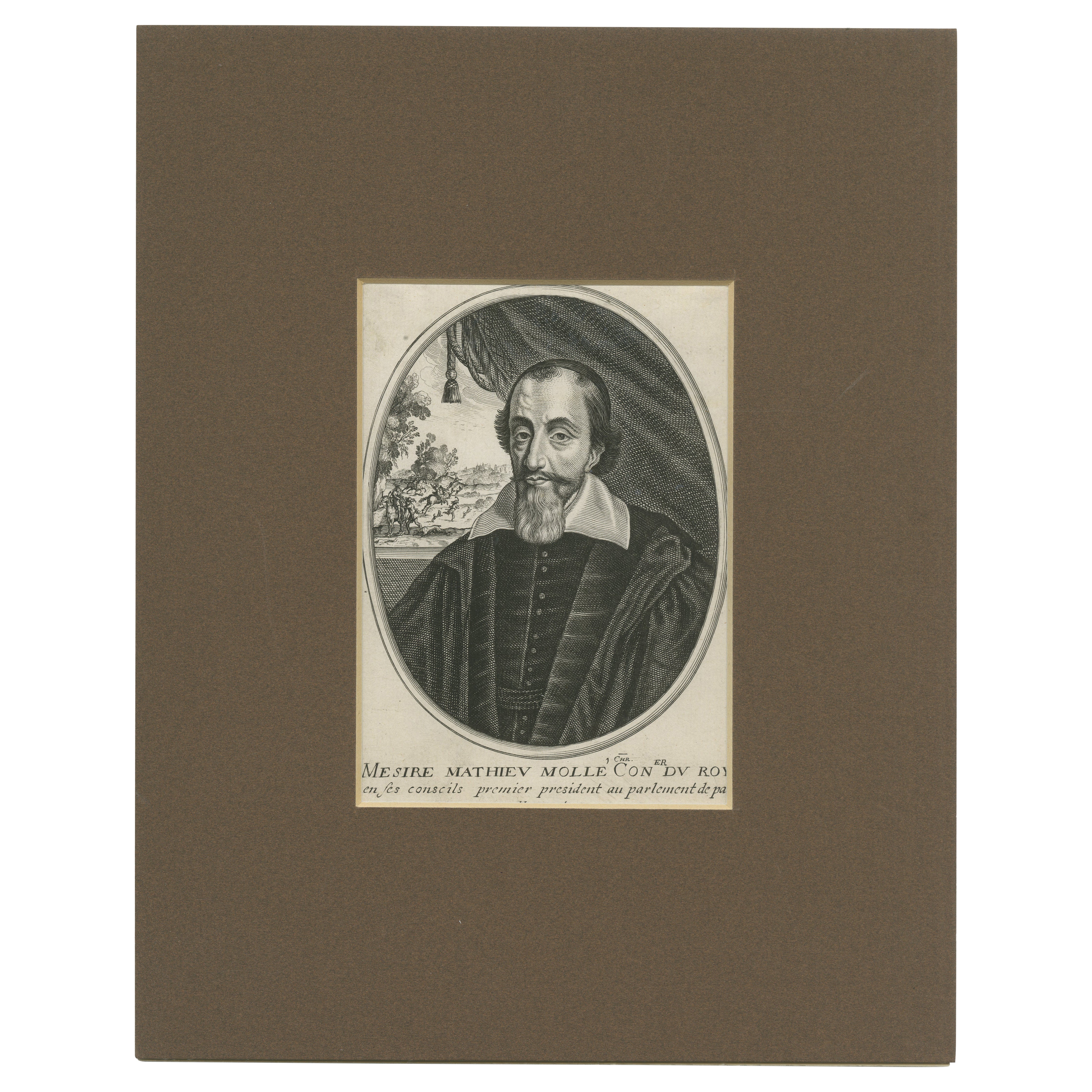 Portrait ancien du magistrat français Mathieu Molé