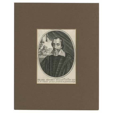 Antique Portrait of French Magistrate Mathieu Molé