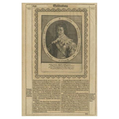 Antique Portrait of Gaston Duke of Orléans, c.1660