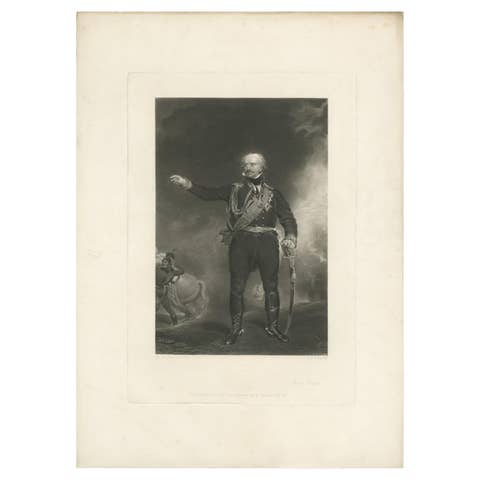 Antique Portrait of Gebhard Leberecht von Blücher by Wagstaff 'c.1840'