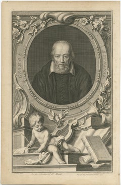 Antique Portrait of George Buchanan, Scottish Historian and Humanist Scholar