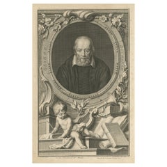 Antique Portrait of George Buchanan, Scottish Historian and Humanist Scholar