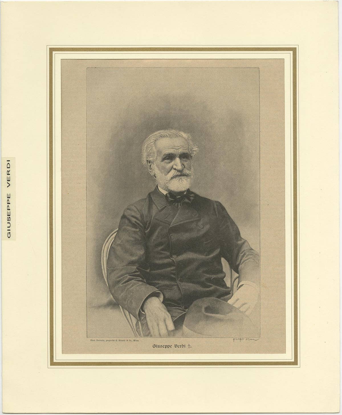 Antique Portrait of Giuseppe Verdi, an Italian Opera Composer, 1901