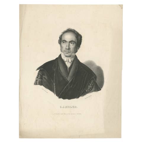 Antique Portrait of G.J. Meijer, Professor of the University of Leuven, Belgium