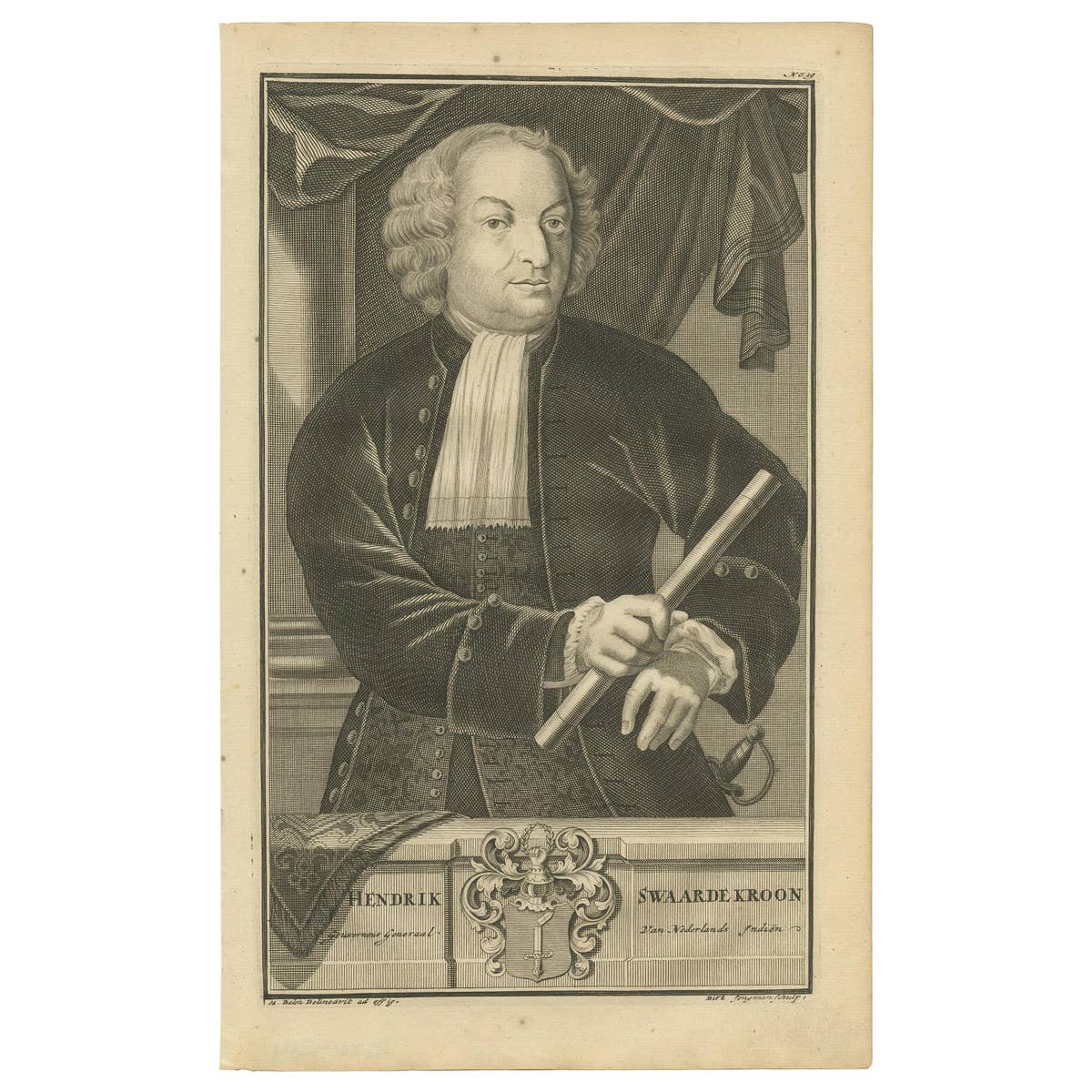 Portrait of Hendrick Zwaardecroon Governor-General of the Dutch East Indies 1726