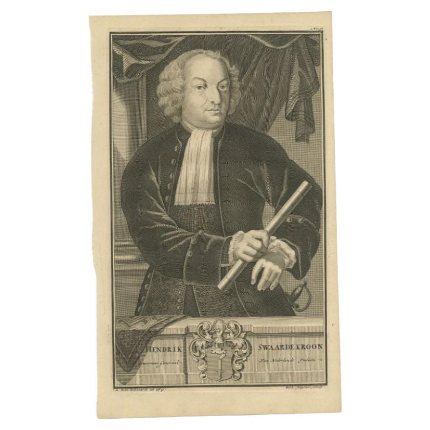 Antique Portrait of Hendrick Zwaardecroon, Governor of the Dutch East Indies For Sale