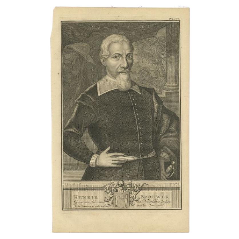 Antique Portrait of Hendrik Brouwer, Governor of the Dutch East Indies For Sale