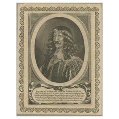 Antique Portrait of Henri ii D'orléans, Duke of Longueville, C.1652