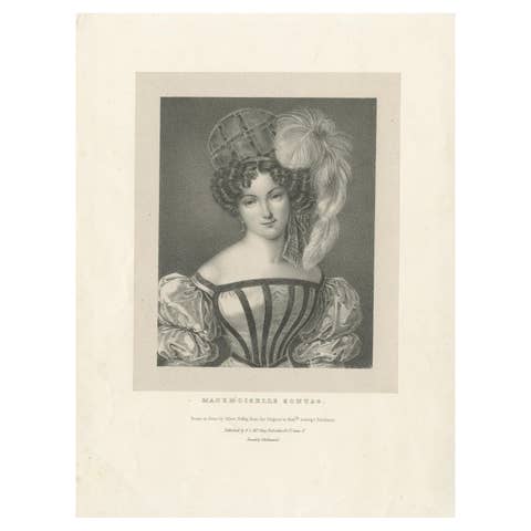 Antique Portrait of Henriette Sontag by Hullmandel 'c.1860'