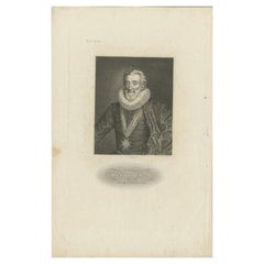 Retrato antiguo de Enrique IV de Francia, c.1850
