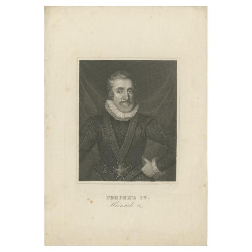 Antique Portrait of Henry IV of France, c.1850