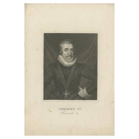 Antique Portrait of Henry IV of France, c.1850