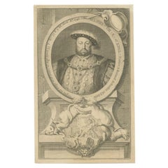 Antique Portrait of Henry VIII, King of England, France & Ireland, 1750