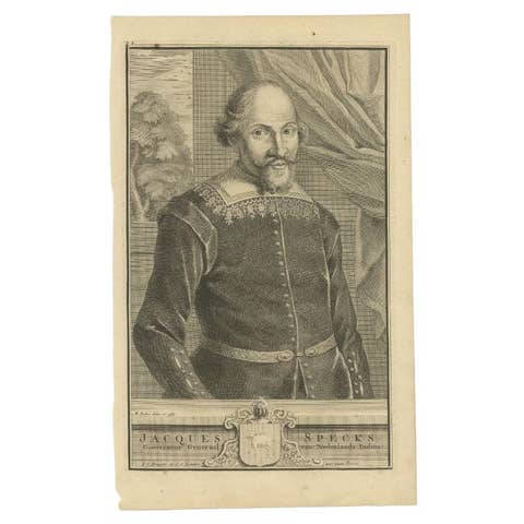 Antique Portrait of Jacques Specx, Governor-General of the Dutch East Indies