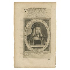 Antique Portrait of James IV, King of Scotland by Janszoon, 1615