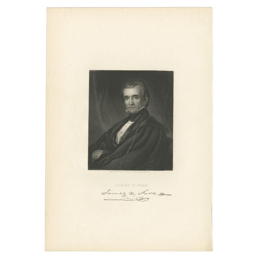Antique Portrait of James K. Polk, the 11th president of the United States