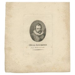 Antique Portrait of Jan Huygen van Linschoten, c.1810