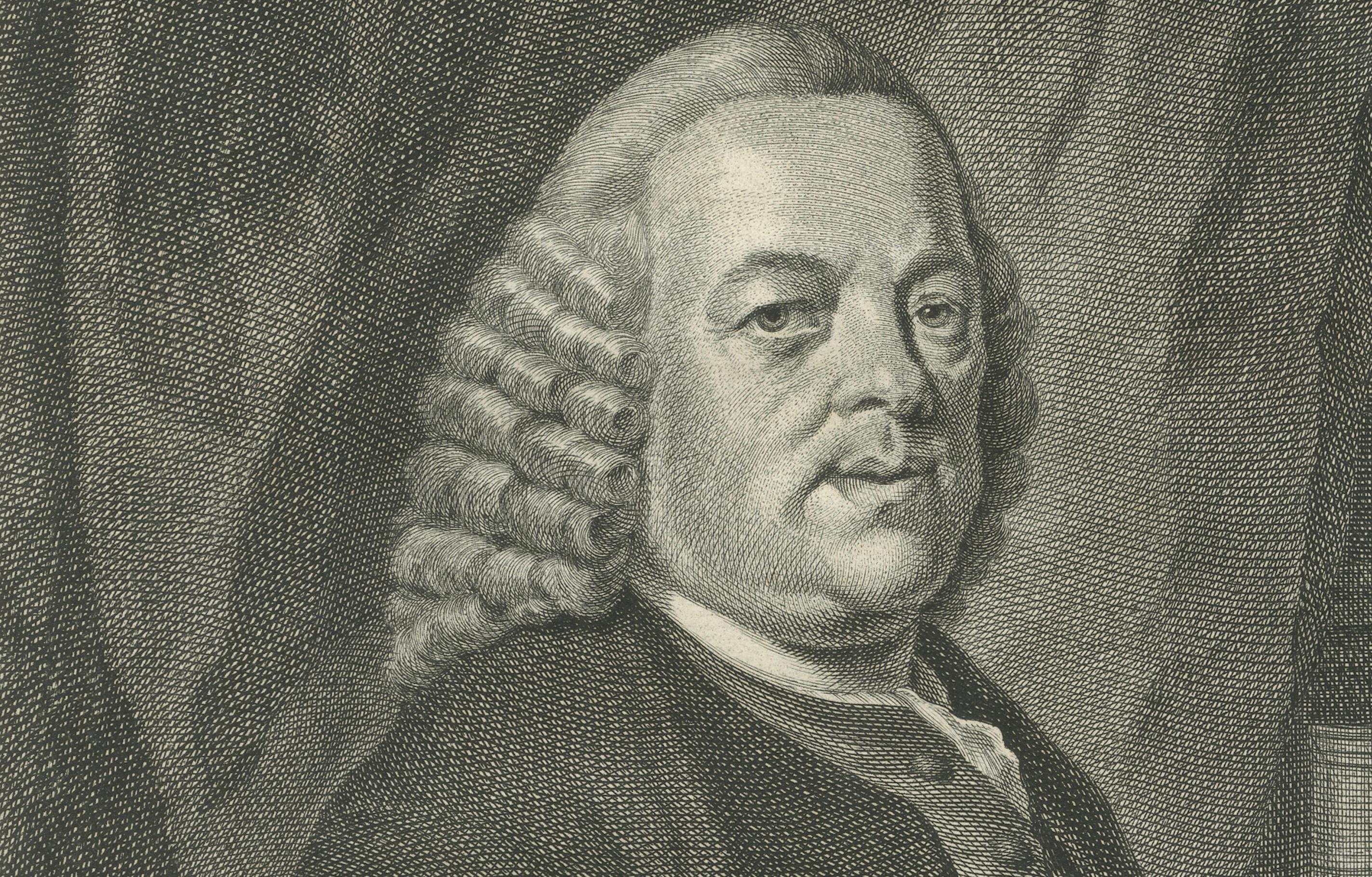 Gravé Portrait ancien de Jan Wagenaar - Historien néerlandais d'Amsterdam, daté de 1766 en vente