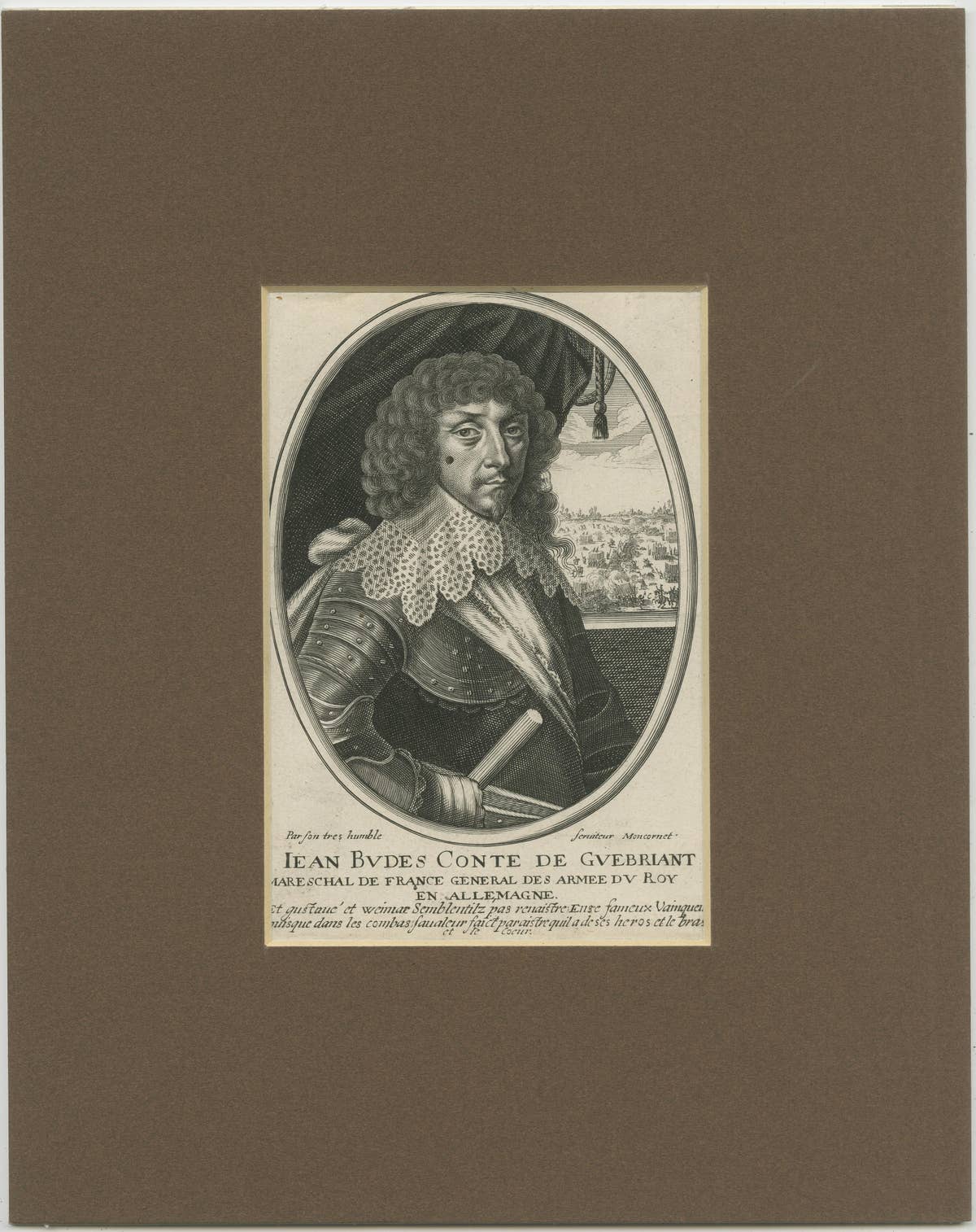 Antique Portrait of Jean Baptiste Budes, Comte de Guébriant