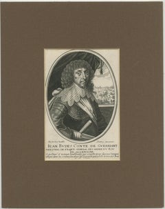 Antique Portrait of Jean Baptiste Budes, Comte de Guébriant