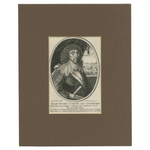 Antique Portrait of Jean Baptiste Budes, Comte de Guébriant