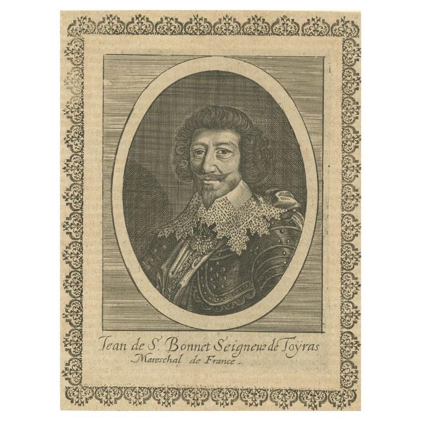 Antique Portrait of Jean de Saint-Bonnet de Toiras, circa 1660 For Sale