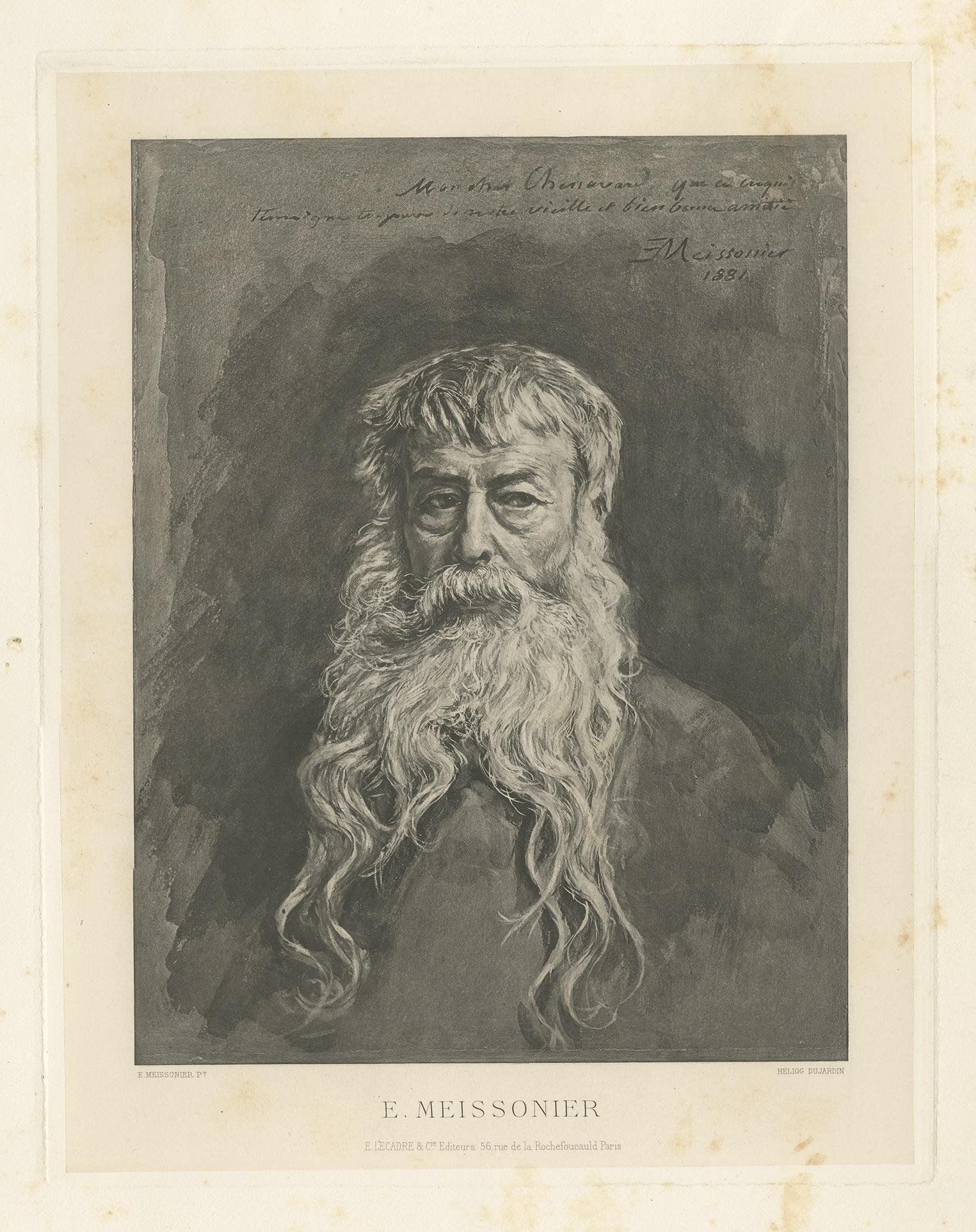 Portrait ancien intitulé 'E. Meissonier