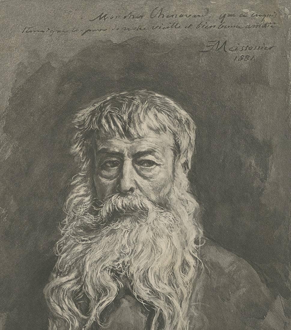 Antique Portrait of Jean-Louis-Ernest Meissonier by Dujardin, circa 1880