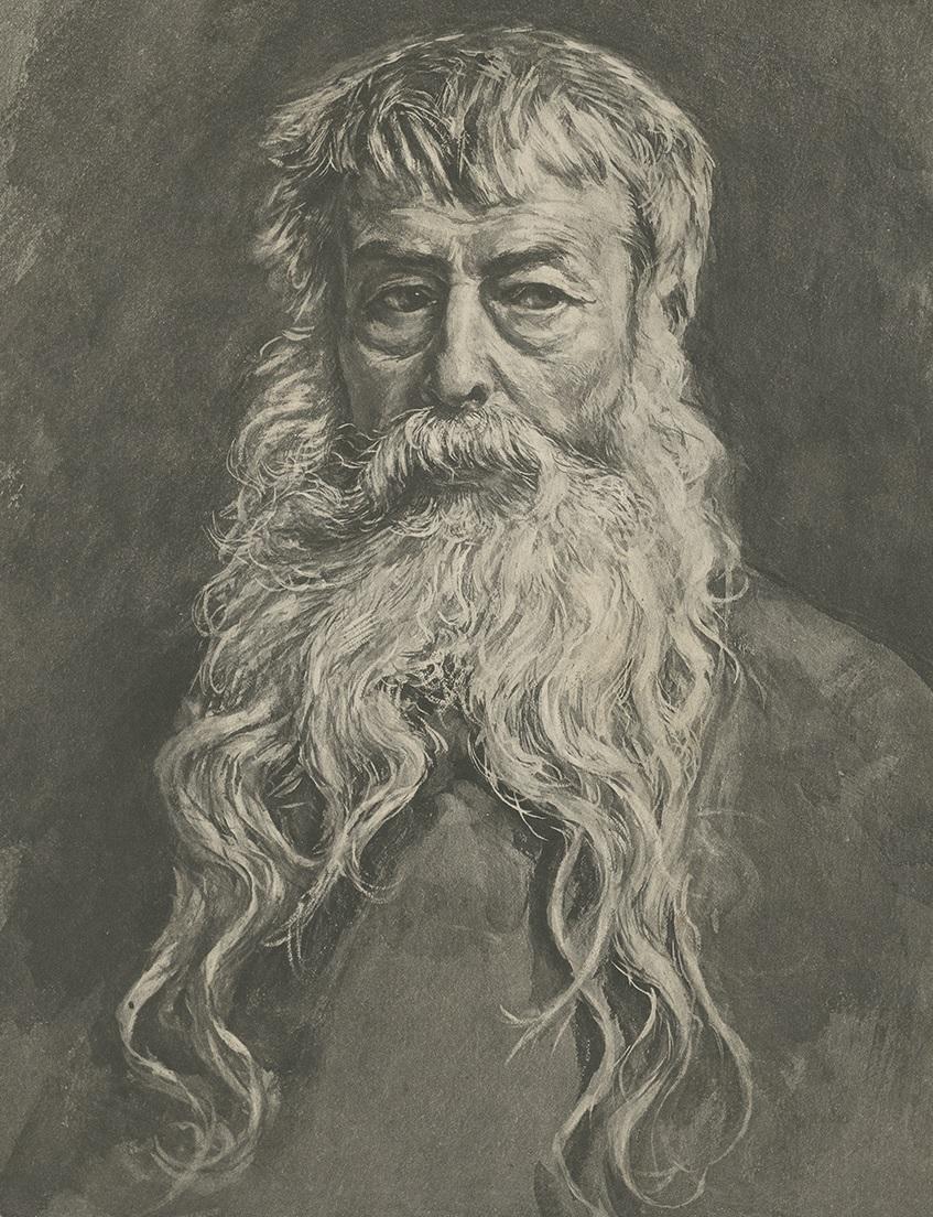 Portrait ancien de Jean-Louis Ernest Meissonier par Dujardin, vers 1880 État moyen - En vente à Langweer, NL