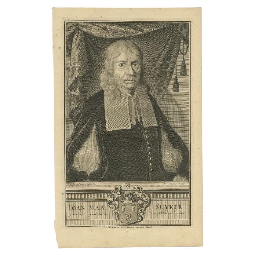 Antique Portrait of Joan Maetsuycker, Governor-General of the Dutch East Indies