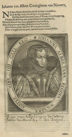 Antique Portrait of Joan of Navarre, Queen of England, 1615